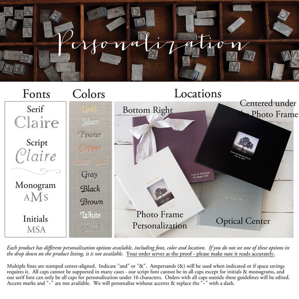 Royal Gold Lace Custom Book - Embossing Options - by Blue Sky Papers