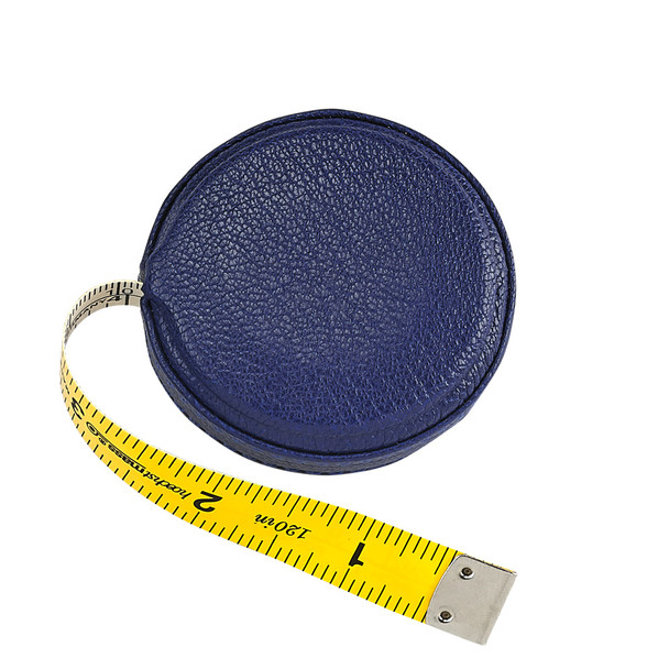 Leather Tape Measure - Indigo Goatskin Leather - From Blue Sky Papers