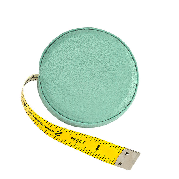 Leather Tape Measure - Robin's Egg Goatskin Leather - Blue Sky Papers