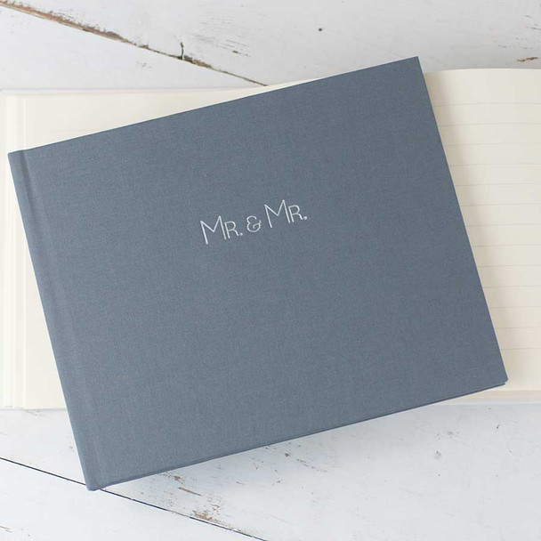 Mr and Mr Wedding Guest Book - handmade by Blue Sky Papers
