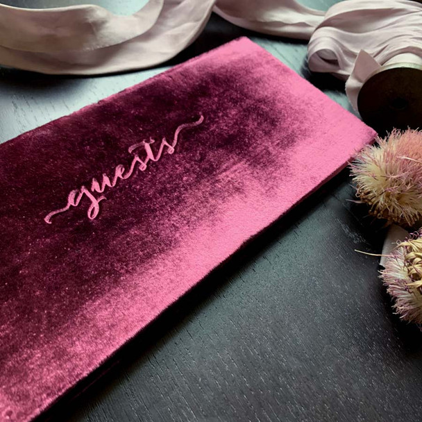 Panoramic Velvet Guestbook - wine velvet- by Blue Sky Papers