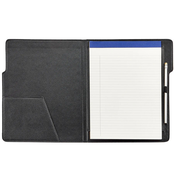 Leather Portfolio - Black Insides only with Black Portfolio - Blue Sky Papers