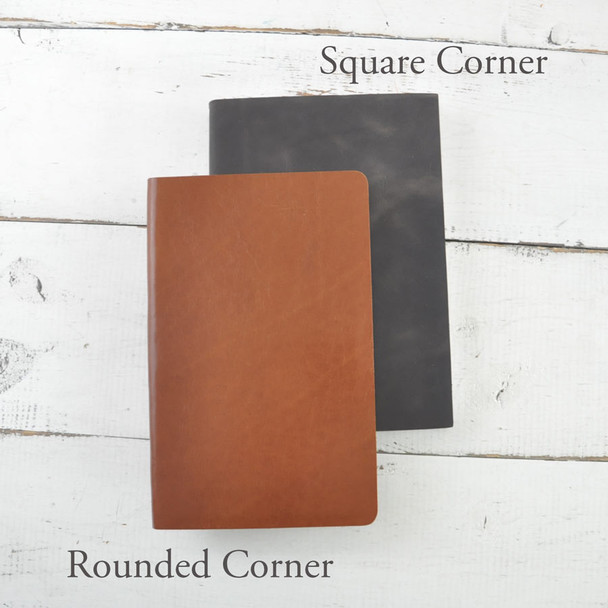 Soft Leather Journals - corner differences - handmade by Blue Sky Papers