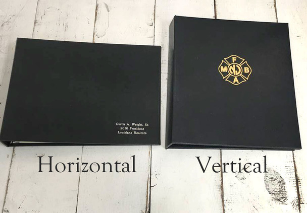 Custom Corporate Guest Book- Horizontal 3-ring vs. vertical 3-ring- by Blue Sky Papers