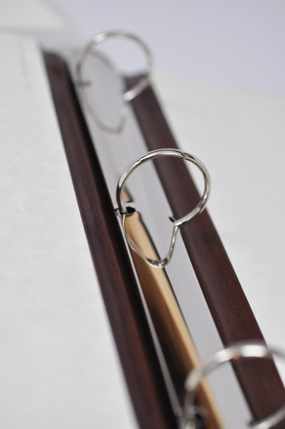 Clear Pocket Leather Photo Album - Silver-toned ring mechanism - Blue Sky Papers