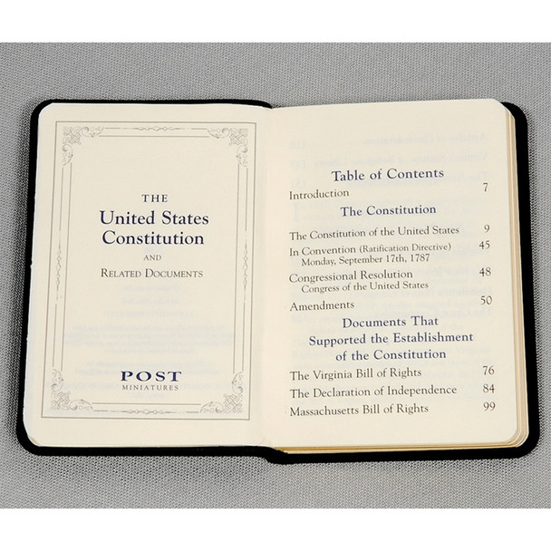 Mini United States Constitution Book - Table of Contents - Blue Sky Papers