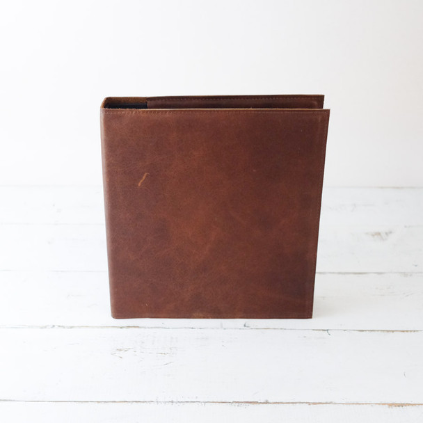 Natural Leather Binder - rustic leather color varies - Blue Sky Papers