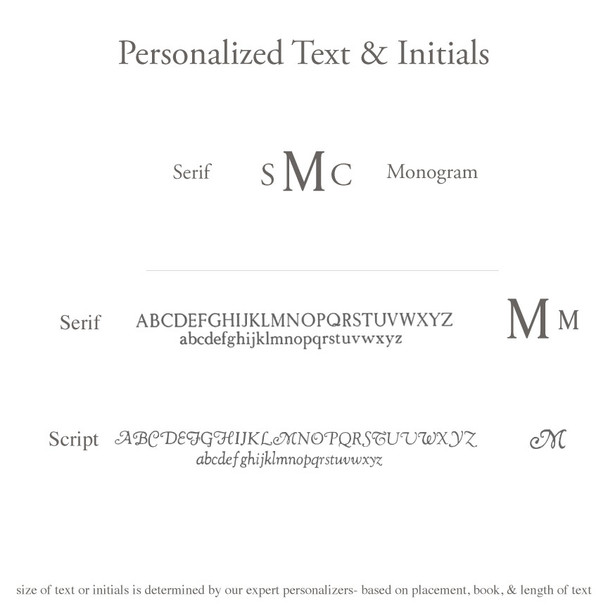 Natural Leather Binder - personalization options - Blue Sky Papers