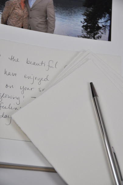 Well Wishes Memory Book - Sample Page Close up - white pages in cloth books