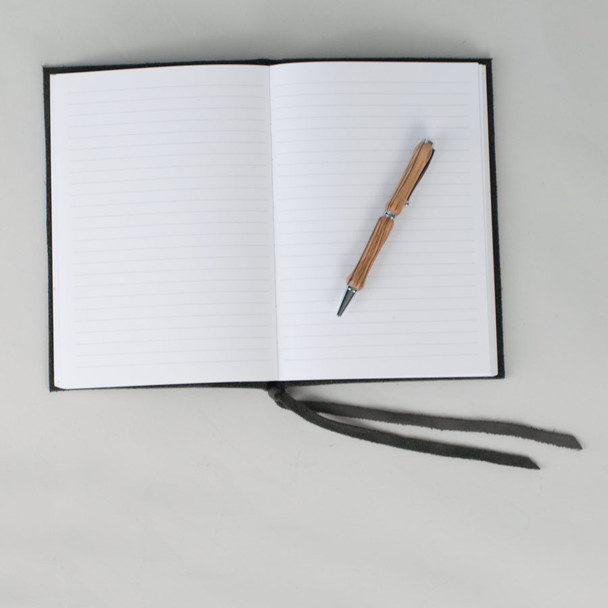 Braided Leather Spine Journal with lined pages - handmade by Blue Sky Papers