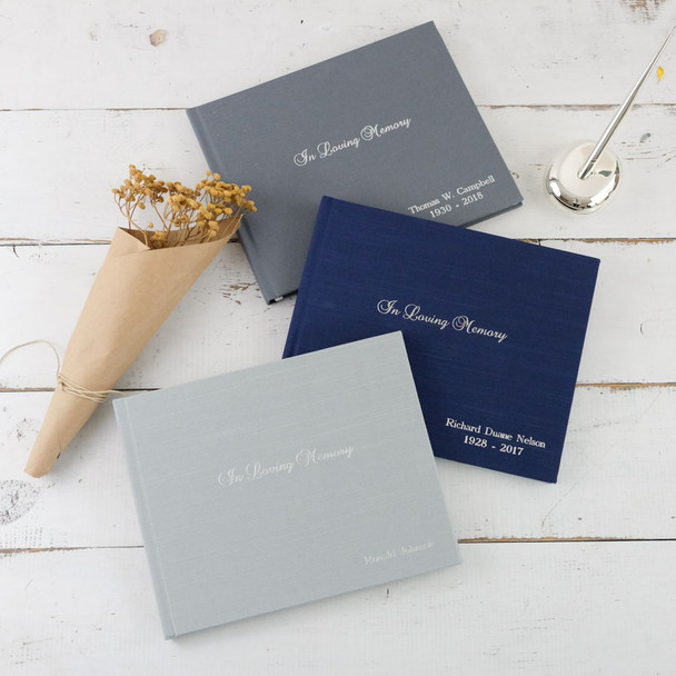 Personalized In Loving Memory Memorial Sign-in Book - comes in many colors