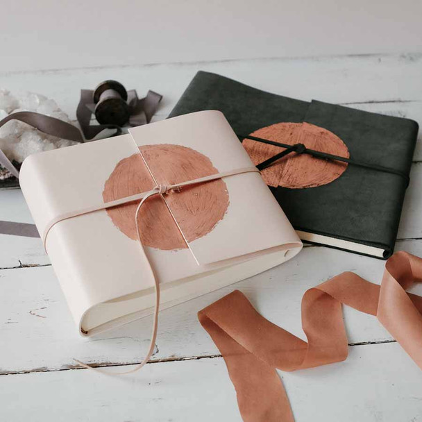 Copper Wedding Photo Album - Snow & Charcoal - Blue Sky Papers