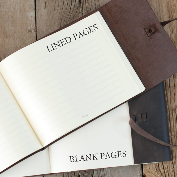 Leather Rustic Guest Book - lined or blank pages - by Blue Sky Papers