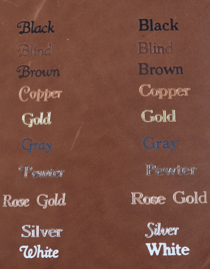 Saddle Leather Embossed Colors Personalization
