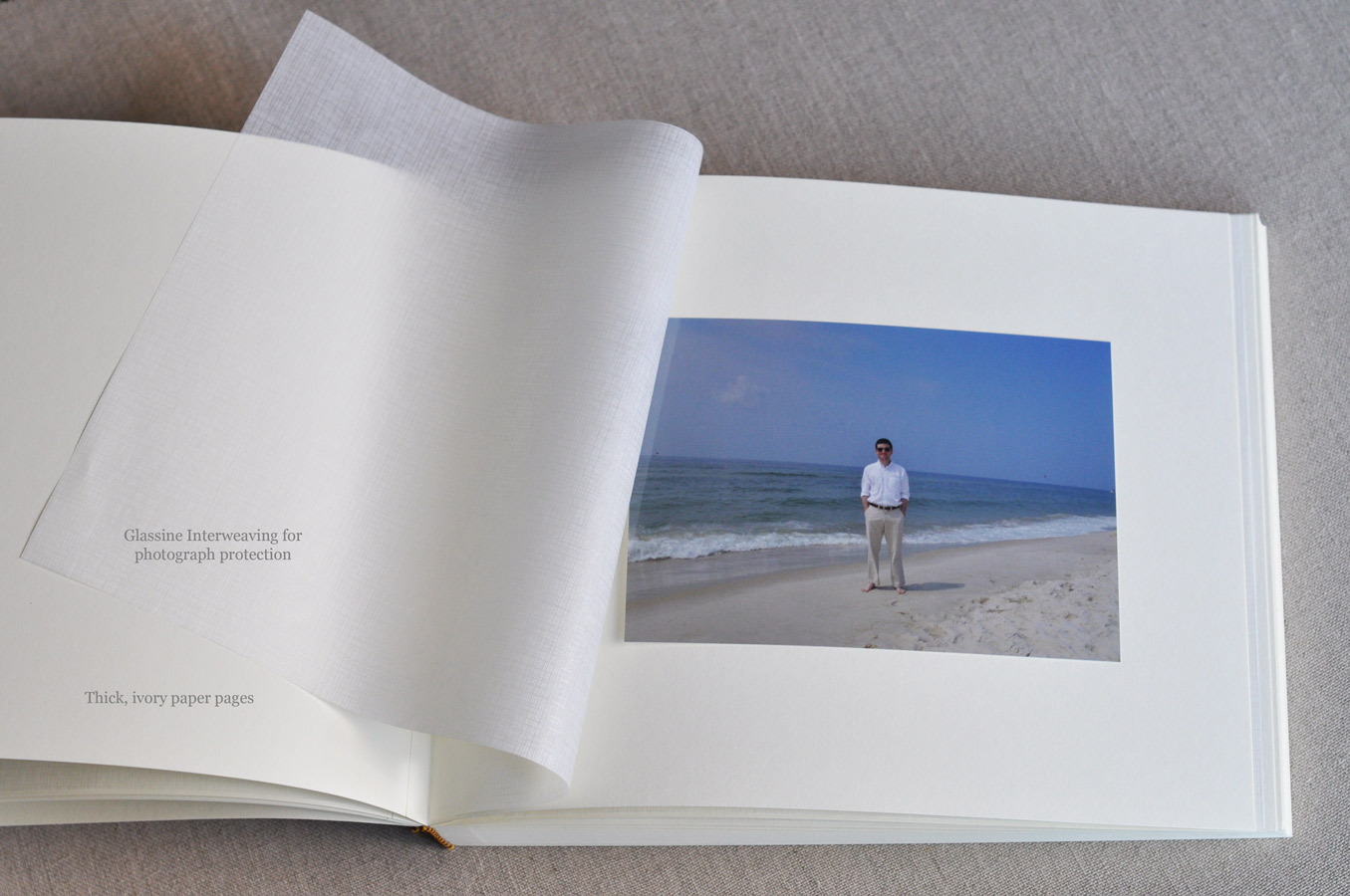 Paper Page Albums with Ivory Pages and Glassine Tissue Interweaving - Blue Sky Papers