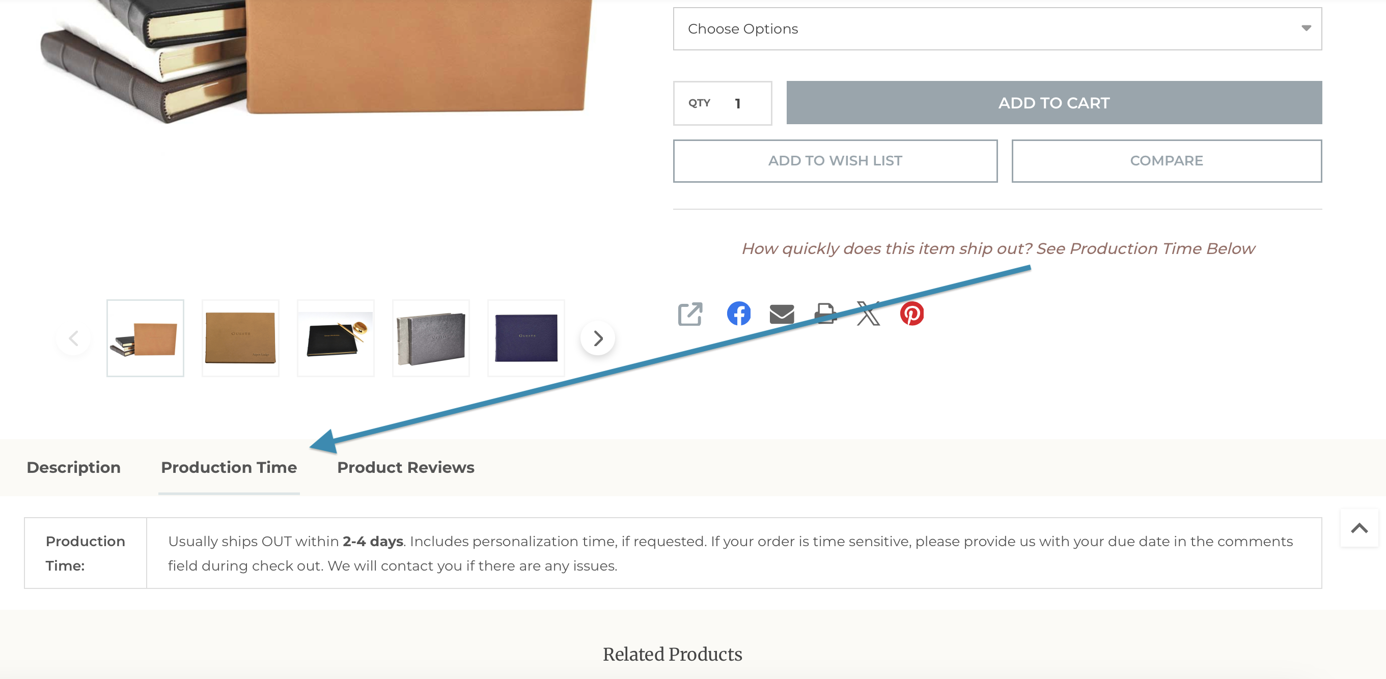 Production Time - in addition to time-to-ship