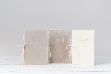 Personalized Wedding Vow Books - choose from hand lettered script, silhouettes, wreaths and more!