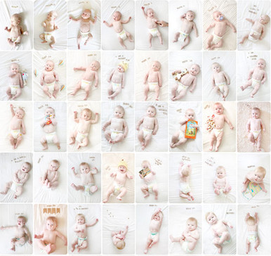 Document Baby's First Year with a collage of photos taken each week or month