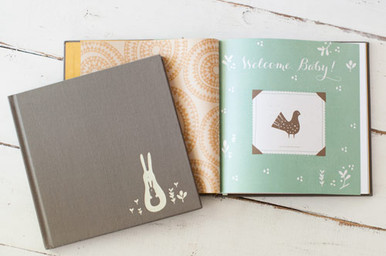 Gender neutral welcome baby book for baby's first year