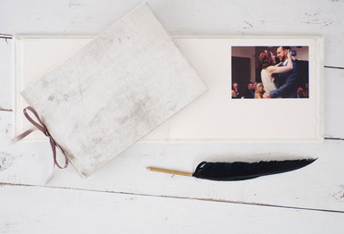 Velvet Artisan - wedding photo guest book handmade with vintage velvet by blueskypapers.com