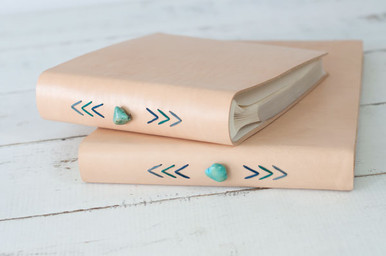 Handmade Leather Chevron Album by Blueskypapers.com 