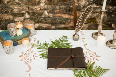 Leather Rustic Guest Book - handmade by Blueskypapers.com