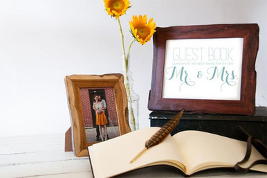 Use a Photo Frame for your Guest Book Table Sign