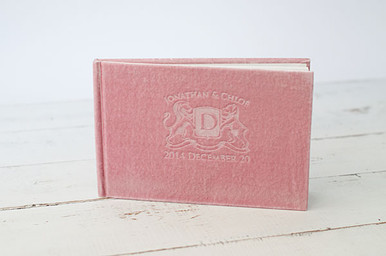 Personalized Velvet Guest Book with Wedding Logo