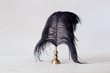 antique brass pen holder