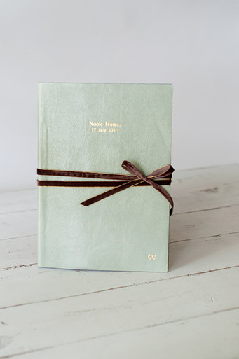 Leather and Velvet Journal  with Gold Lettering