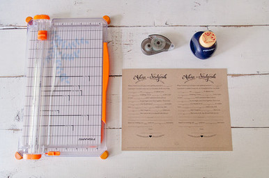 Materials Needed to cut your wedding mad libs printable