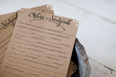 Rustic 'Advice for Newlyweds' mad libs printable - free!