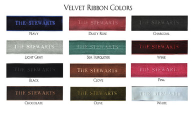Embossed Velvet Ribbon Colors