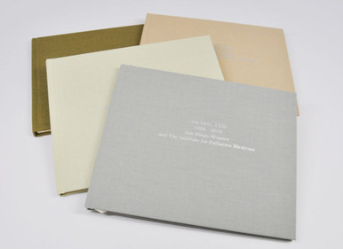 center-personalization Stone Linen (first book) - shown on Unlined Guest Book