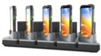 Charge-Only ShareCradle to charge up to five TC501 devices WITHOUT a protective boot and five spare batteries. Sold Separately: Power supply (PWR-BGA12V150W1WW), and a country-specific AC line cord.