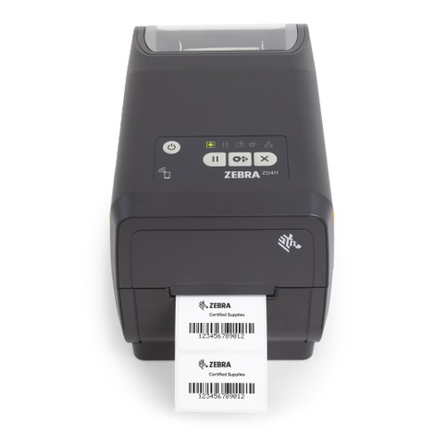 ZD411t Thermal Transfer Printer (74M) ZD411; 203 dpi, USB, USB Host, Ethernet, BTLE5, EU and UK Cords, Swiss Font, EZPL