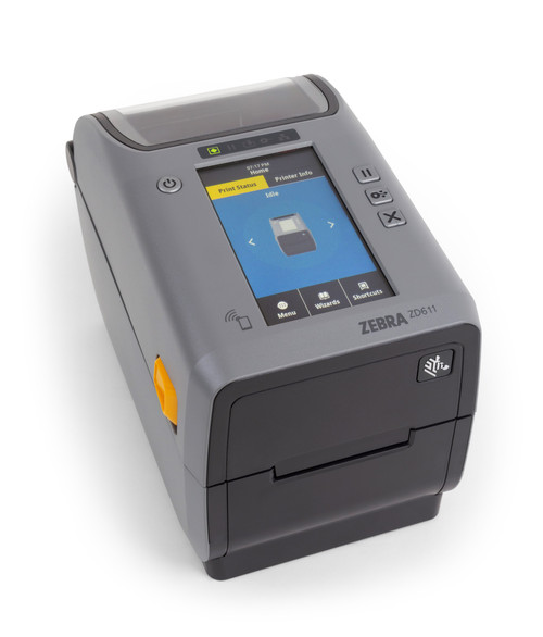 ZD611t Thermal Transfer Printer (74M) ZD611, Color Touch LCD; 300 dpi, USB, USB Host, Ethernet, BTLE5, Cutter, EU and UK Cords, Swiss Font, EZPL