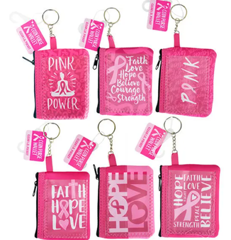 Novelty Closeout Breast Cancer Wallet Assortment