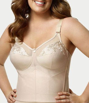Elila Embroidered Microfiber Longline Softcup Bra (Style 5001)