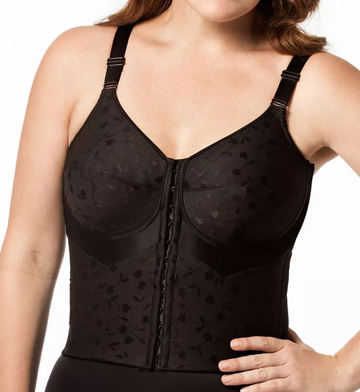 Elila Jacquard Wireless Front-Hook Longline Softcup Bra (Style 5415)