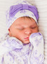 RuffleButts Knotted Sleep Gown & Hat Set