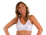 White Satin with Lace Accent Cut and Sew Cup Bra