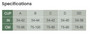 Sizing Availability Chart