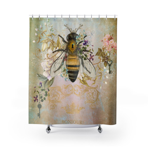 Vintage Honey Bee Shower Curtain