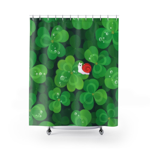 Happy Lucky Snail Shower Curtains