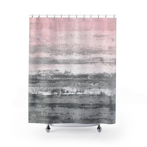 Pink & Gray Landscape Shower Curtain