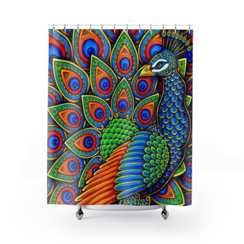 Vibrant Paisley Peacock Shower Curtains