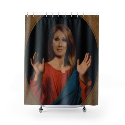 Celine Dion Jesus Shower Curtains - Hilarious Meme Bathroom Decor