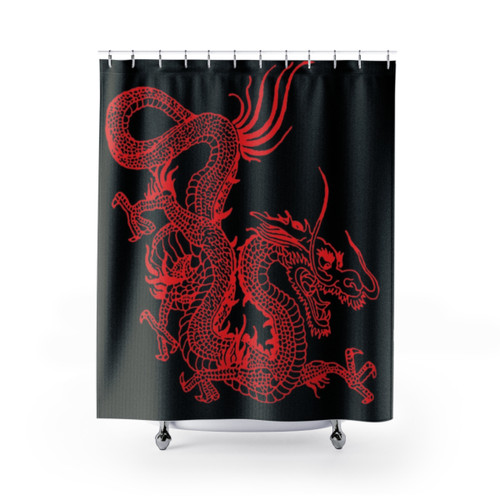 Red Chinese Dragon Shower Curtains