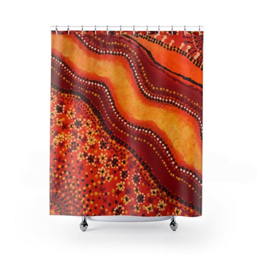 Aboriginal Design Orange River Shower Curtains